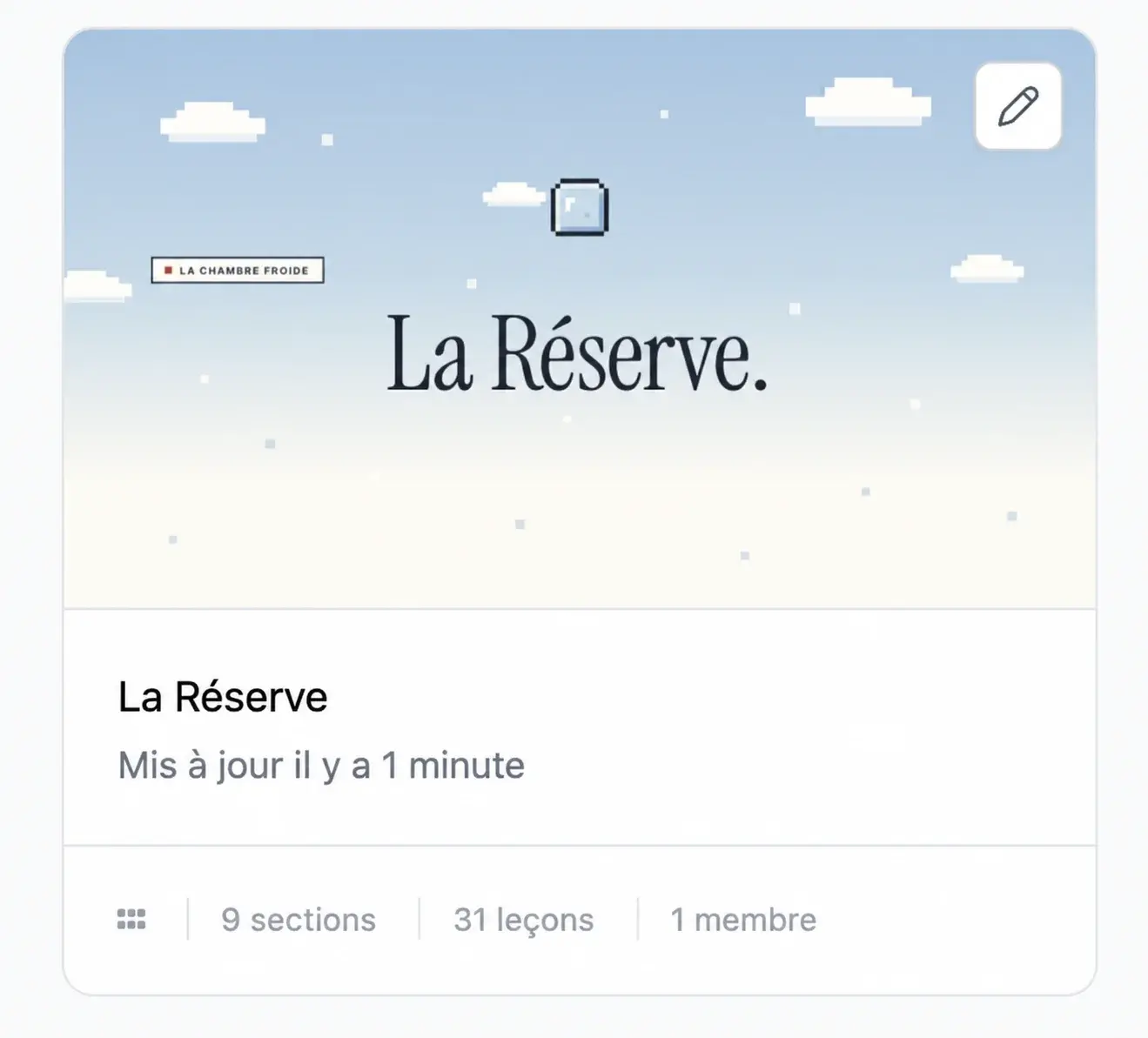 La couverture de la Réserve utilisée dans les diapositives.